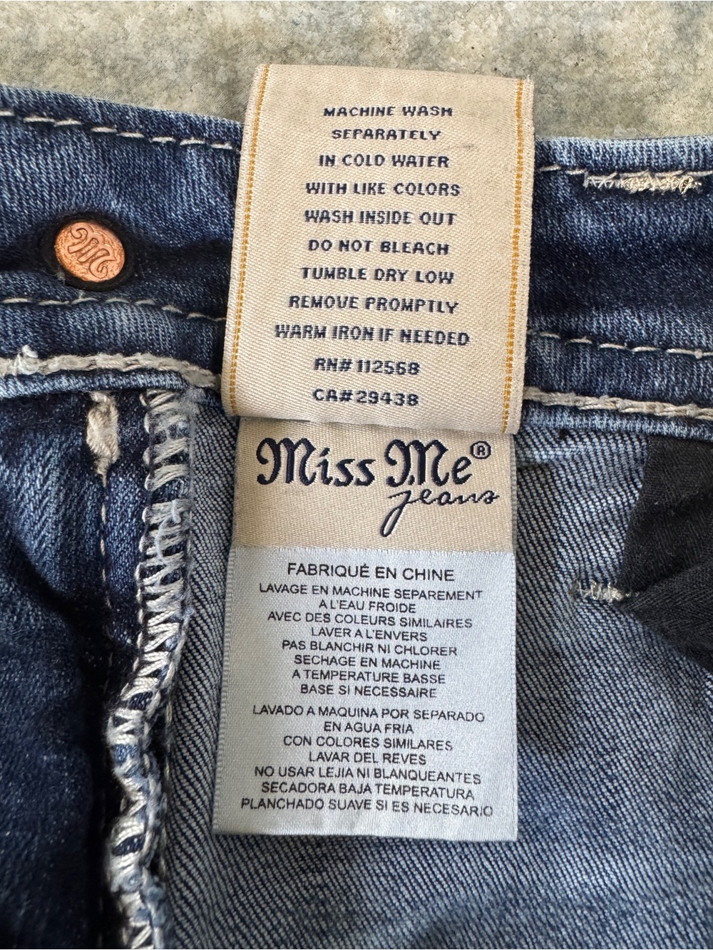 Miss Me Signature Embroidered Embellished Denim Shorts - 32 - Picture 13 of 13